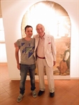 A sx Giuliano Montaldo con Michele Martinelli nella Pinacoteca di San Pasquale a Lucera