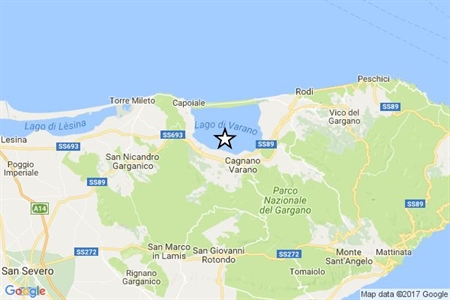 Terremoto magnitudo 4.0 zona Cagnano Varano (Foggia)