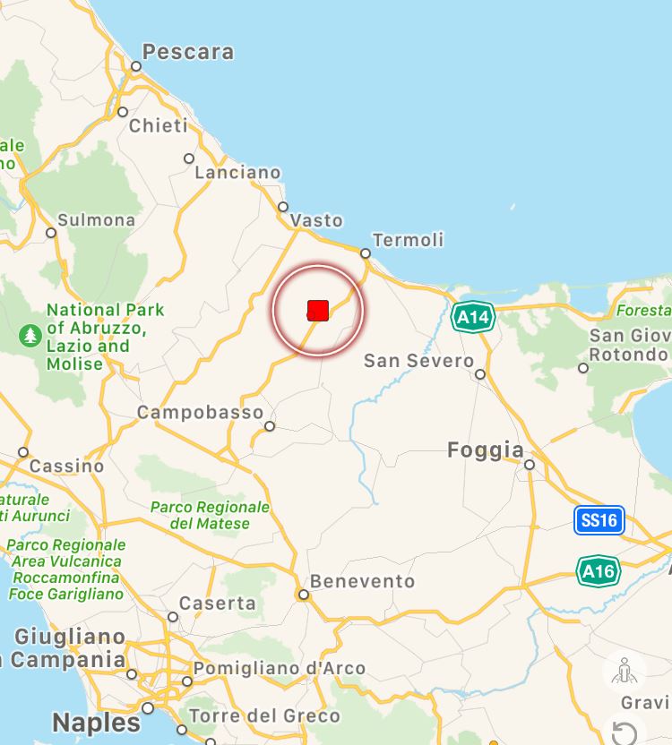 Forte scossa di terremoto vicino Termoli, avvertita anche a Lucera