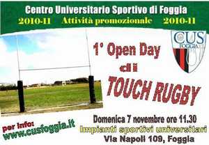 Primo Open Day di 'Rugby Touch' al CUS Foggia