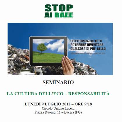 Stop ai RAEE, seminario al Circolo Unione di Lucera