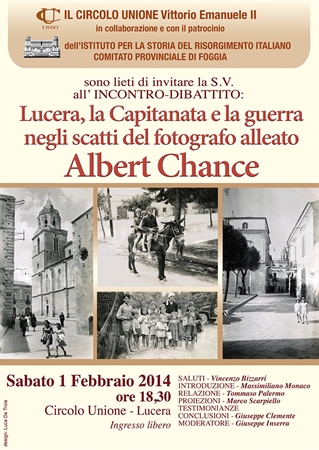 Al Circolo Unione 'Lucera, la Capitanata e la guerra negli scatti del fotografo Albert Chance (1944)'