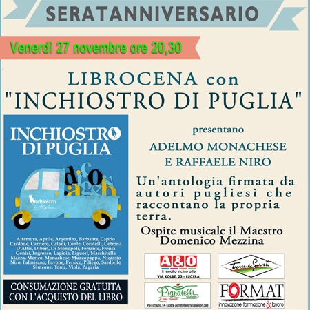 Cremeria Letteraria festeggia con una 'Seratanniversario' targata 'Inchiostro di Puglia'