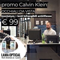 Offerta Speciale Lama Optical Lucera: Montatura Calvin Klein con Lenti Infrangibili Antiriflesso a soli €99
