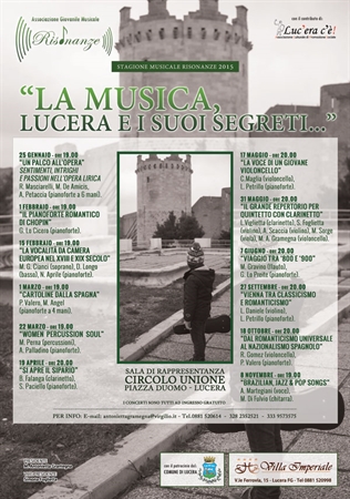 La Musica, Lucera e i suoi segreti', dodici concerti di 'Risonanze' per riscoprire la musica e Lucera