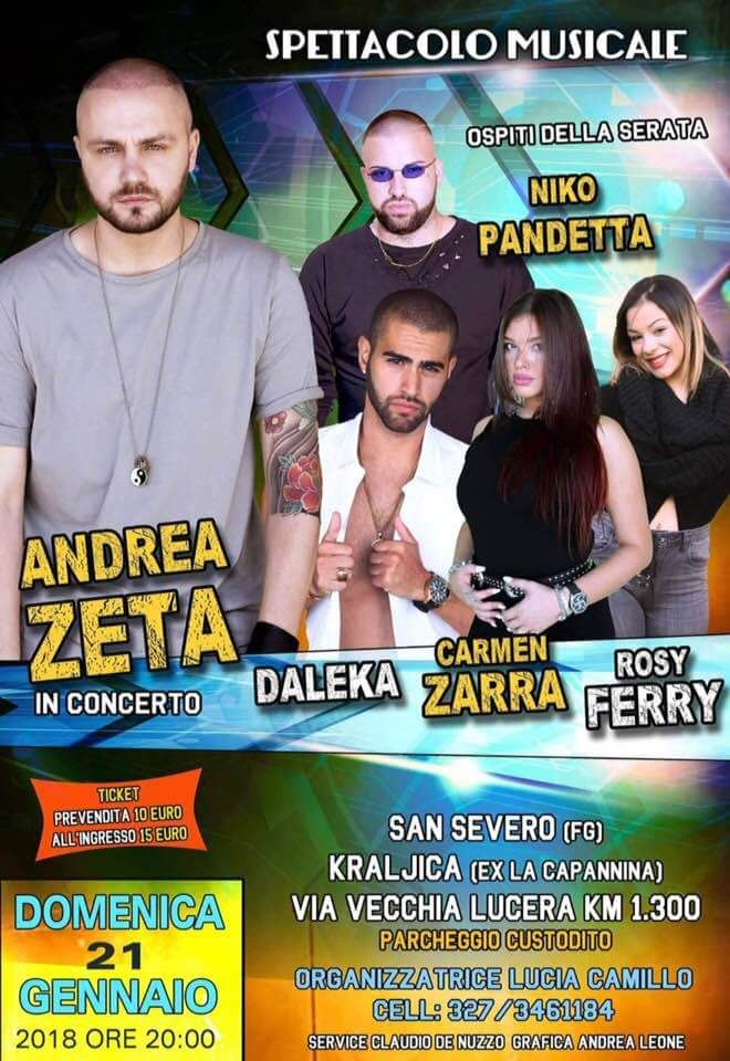 Fans da varie parti di italia per lo spettacolo musicale con cinque Cantanti neomelodici napoletani e a San Severo (FG)