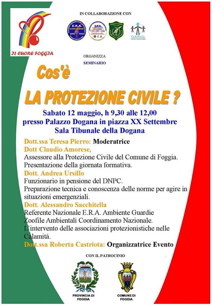 Seminario Formativo "Cos'è la Protezione Civile " il Cuore Foggia' Era Ambiente Foggia