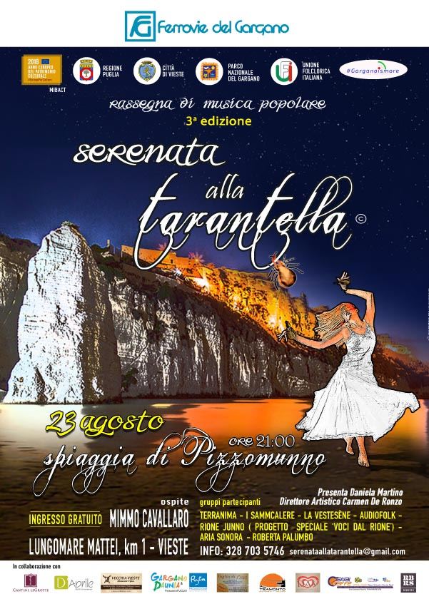 A Vieste c'è la 'Serenata alla tarantella' Il Gargano balla ai piedi del Pizzomunno