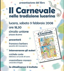 Sabato 9 febbraio al Circolo Unione: presentazione del libro Il Carnevale nella tradizione lucerina