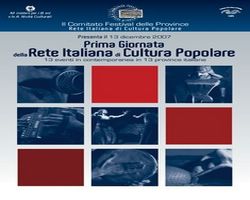 PRIMA GIORNATA DELLA RETE NAZIONALE DI CULTURA POPOLARE